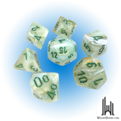 Marble - Polyhedral 7-Die Set - Green / Dark Green